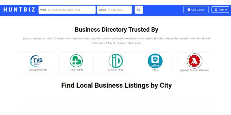 huntbiz image Business Listing Sites